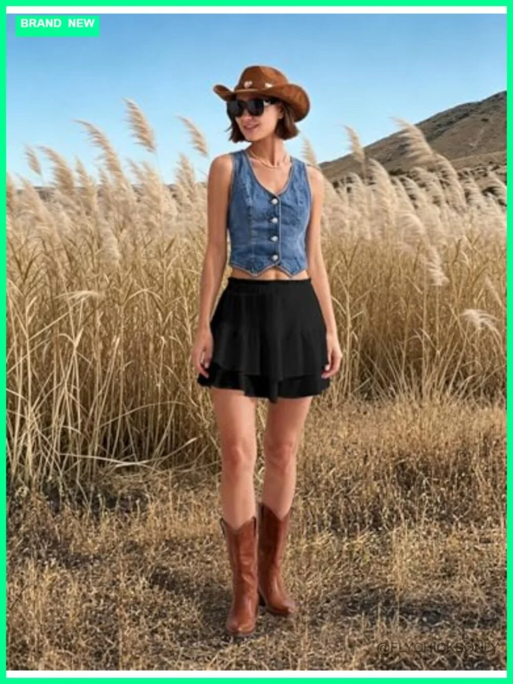Flowy Ruffle Skort with Pockets High Waisted Layered Tiered Skirt Shorts